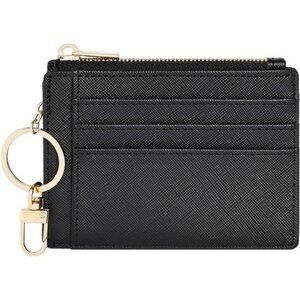 Slim Credit Card Holder Wallet for Women with ID Window Keychain Pocket